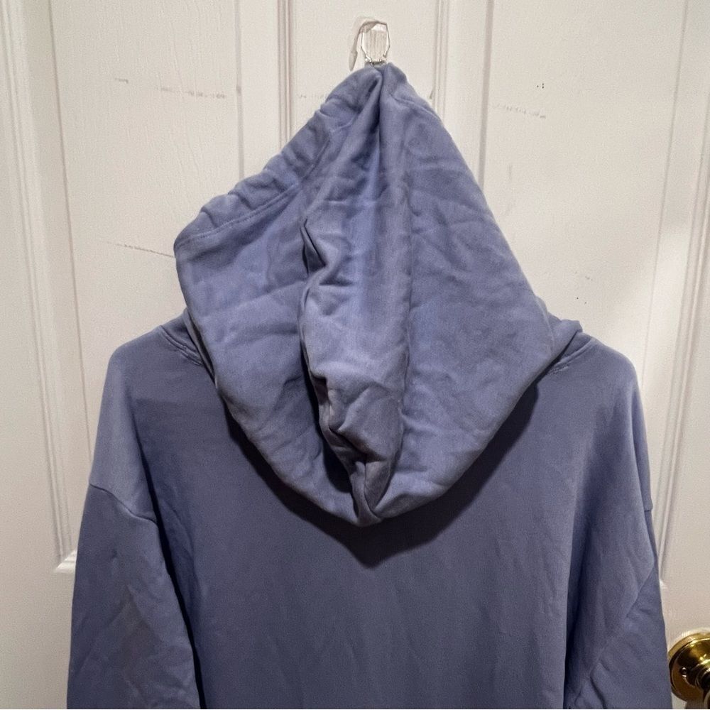 NWT Victoria Secrets PINK Foil Fleece Campus Hoodie sz Large baby blue‎ - Picture 8 of 10
